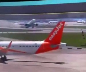 برخورد شدید دم هواپیمای بوئینگ ۷۷۷ با باند موقع تیک‌آف