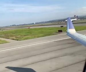 تیک‌آف موازی بویینگ ۷۳۷ و امبرائر ۱۷۵ شرکت هواپیمایی یونایتد از فرودگاه سانفرانسیسکو