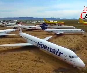 پرواز برفراز گورستان هواپیماها در ایالت آریزونا ایالات متحده آمریکا 