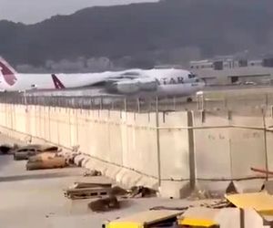 فرود هواپیمای قطری حامل یک تیم فنی در فرودگاه کابل برای کمک به بازگشایی آن
