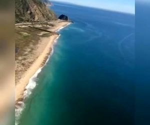 تصاویری از پرواز بر فراز ساحل با هلیکوپتر رابینسون R66