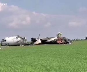 ویدیویی از محل سقوط آنتونوف ۲۶ اوکراین که روز گذشته به دلیل برخورد با تیر برق سقوط کرد
