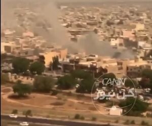 محل سقوط ایرباس٣٢٠ پاکستان از درون هواپیماى دیگرى که در حال فرود در فرودگاه کراچى است. 