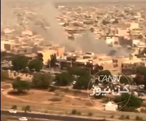 محل سقوط ایرباس٣٢٠ پاکستان از درون هواپیماى دیگرى که در حال فرود در فرودگاه کراچى است. 