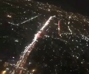 تایم لپسی از فرود شبانگاهی در فرودگاه مهرآباد 