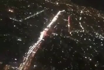 تایم لپسی از فرود شبانگاهی در فرودگاه مهرآباد 