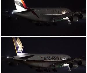 فرود دو سوپرجامبو شرکت‌های هواپیمایی امارات و سنگاپور در فرودگاه ملبورن استرالیا